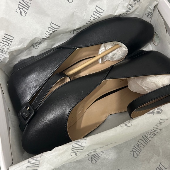 Black Kitten Heels With Adjustable Buckle - Picture 2 of 10